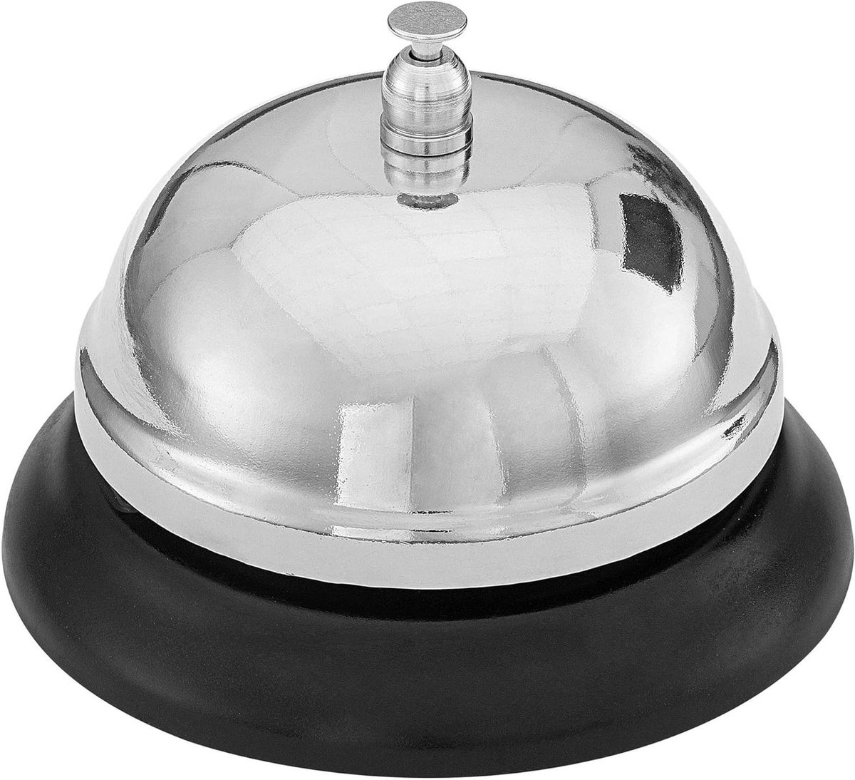 Bel voor Tafel - Klassieke Bel - Service Melder - Volledig Metaal - 8.5 cm Diameter - Zwart Zilver