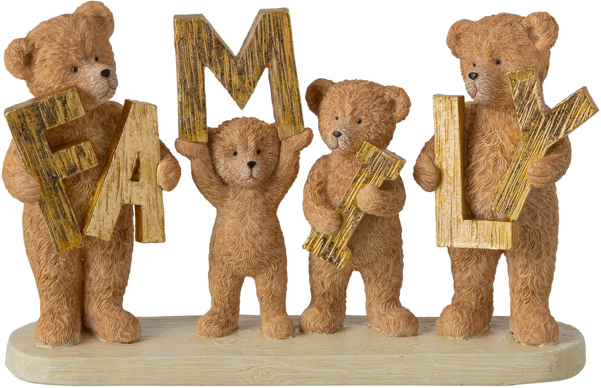 J-Line Berenfamilie - polyresin - camel
