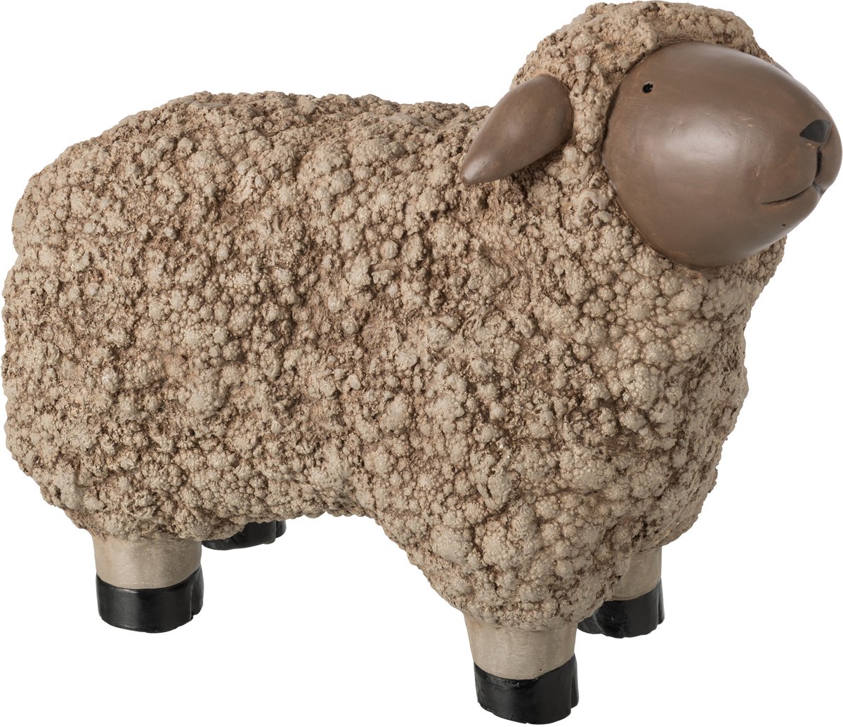 J-Line decoratie Schaap - magnesium - bruin - large