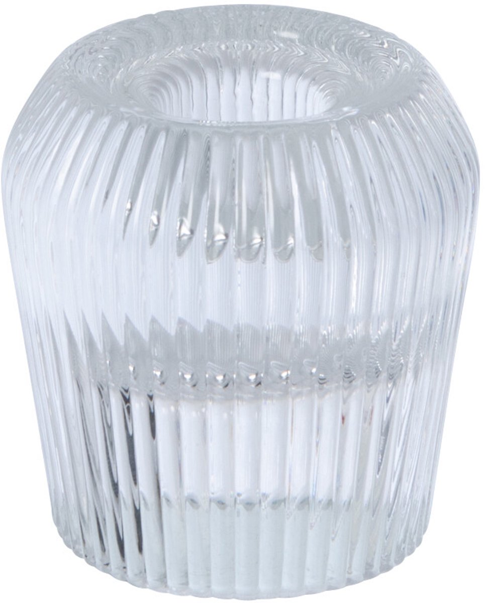 J-Line Kandelaar - glas - transparant - set van 4