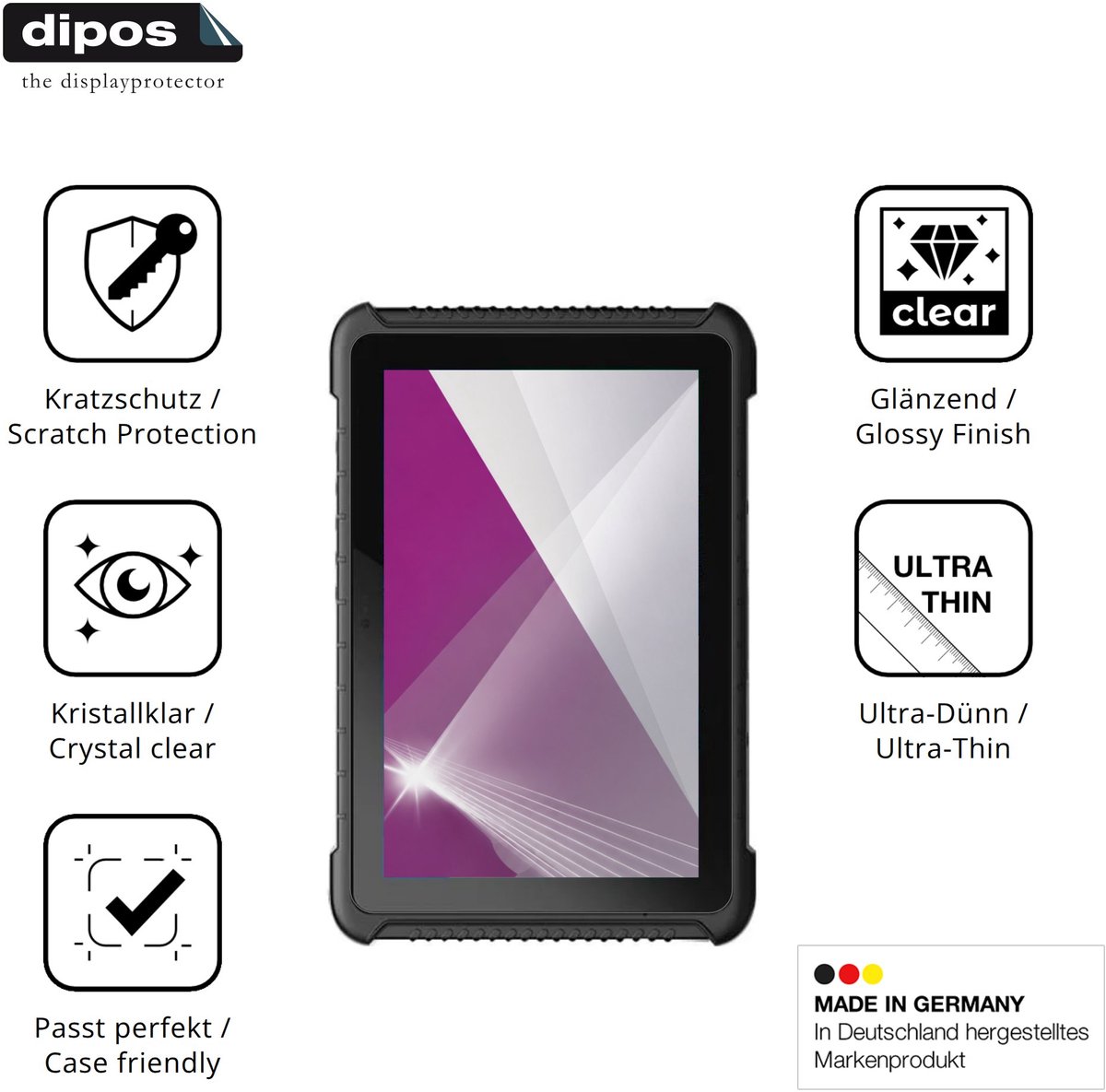 dipos – 2x Beschermfolie geschikt voor Conker NS10 | Krasbestendige & heldere Screenprotector Ultra-Thin