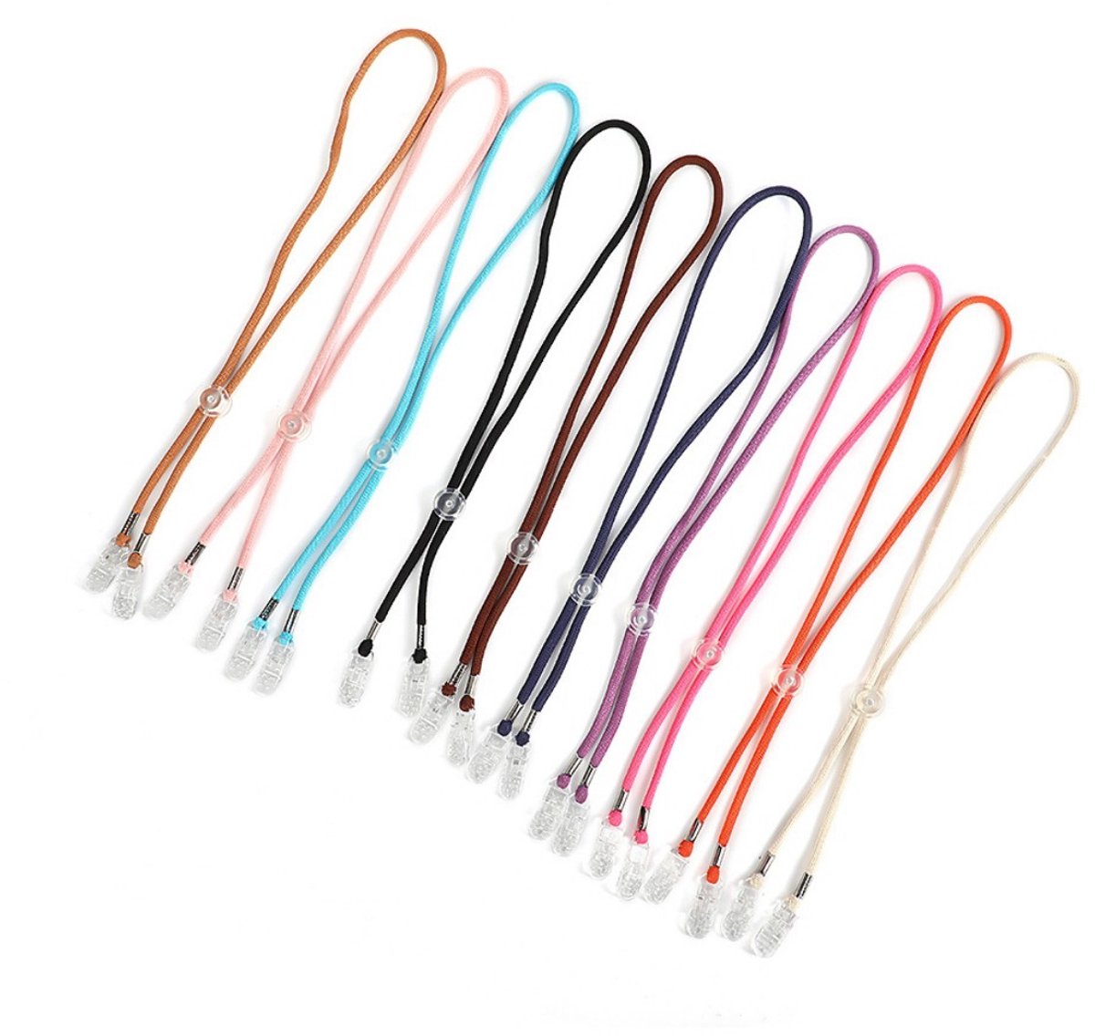 Elastische houder voor capuchonkoord - 10stuks - 42 x 2.5 cm – Soft, Stretchy, Non-Slip Eyewear Retainers – Anti-Loss Sports Glasses Straps – Adjustable Bands for Adults & Children – Outdoor Sports Glasses Lanyards – Unisex Anti-Loss Straps