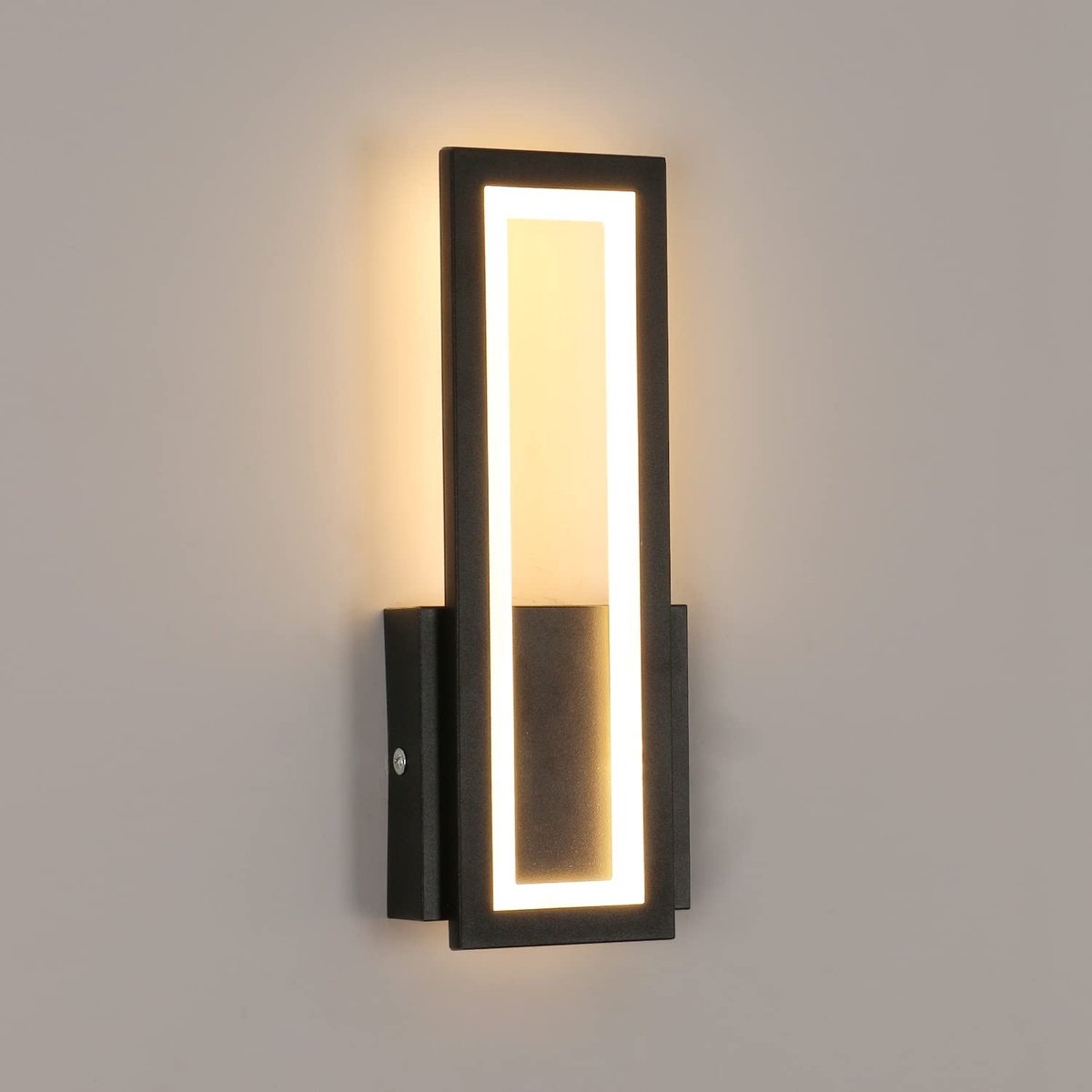 Riserva LED Wandlamp Zwart - 16W - 3000K Warm Wit - Moderne Rechthoekige Wandlamp voor Hal, Gang, Trap en Balkon