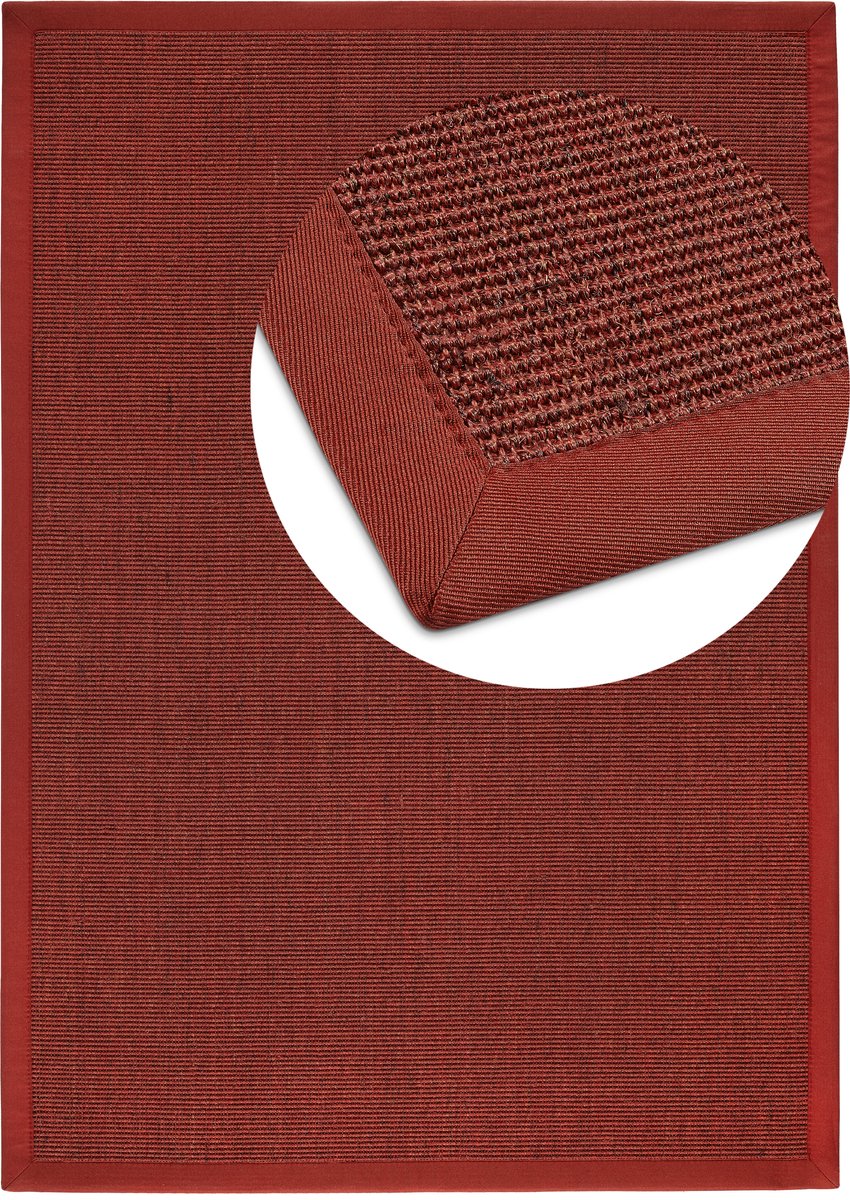 Vloerkleed Sisal Mara S2 rood gemelleeerd 120x170cm