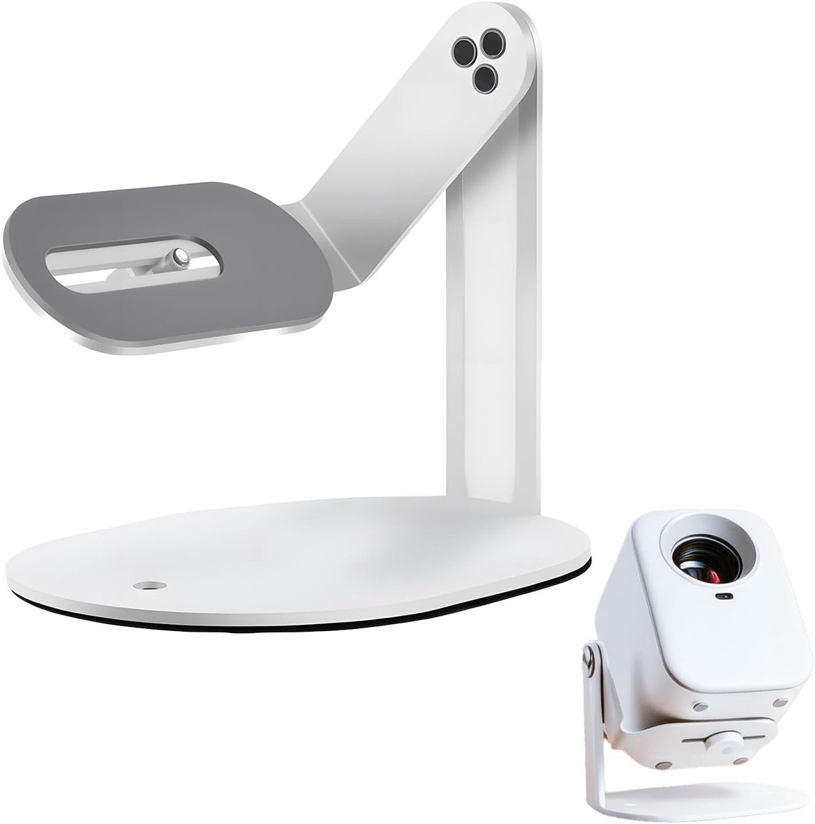 KZQ Witte Universele Beamerstandaard 360° Draaibaar Met 1/4 Inch Schroef Voor Tafel Muur En Plafond