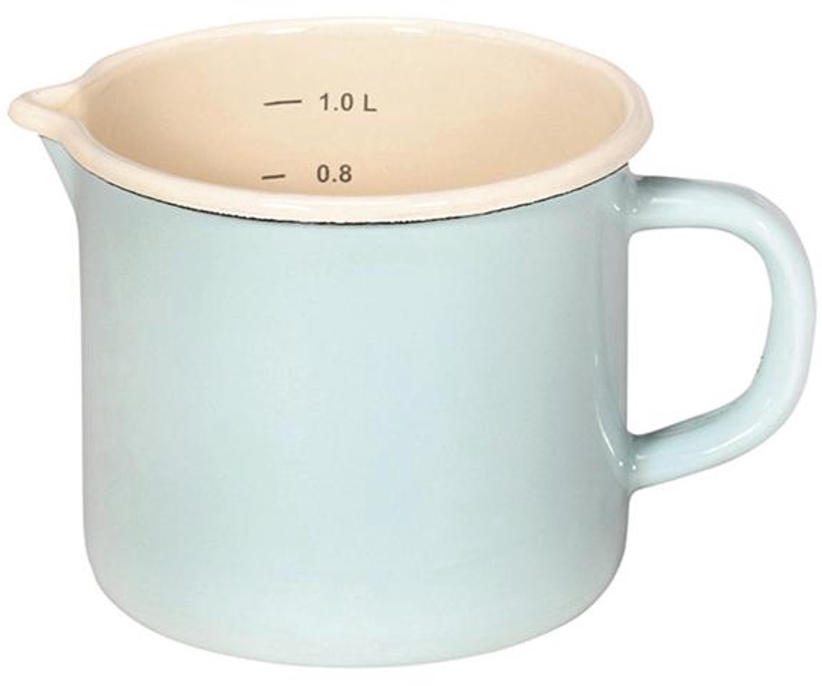 Karl Krüger - Maatbeker - Melkkoker -1Liter - Mint - Emaille