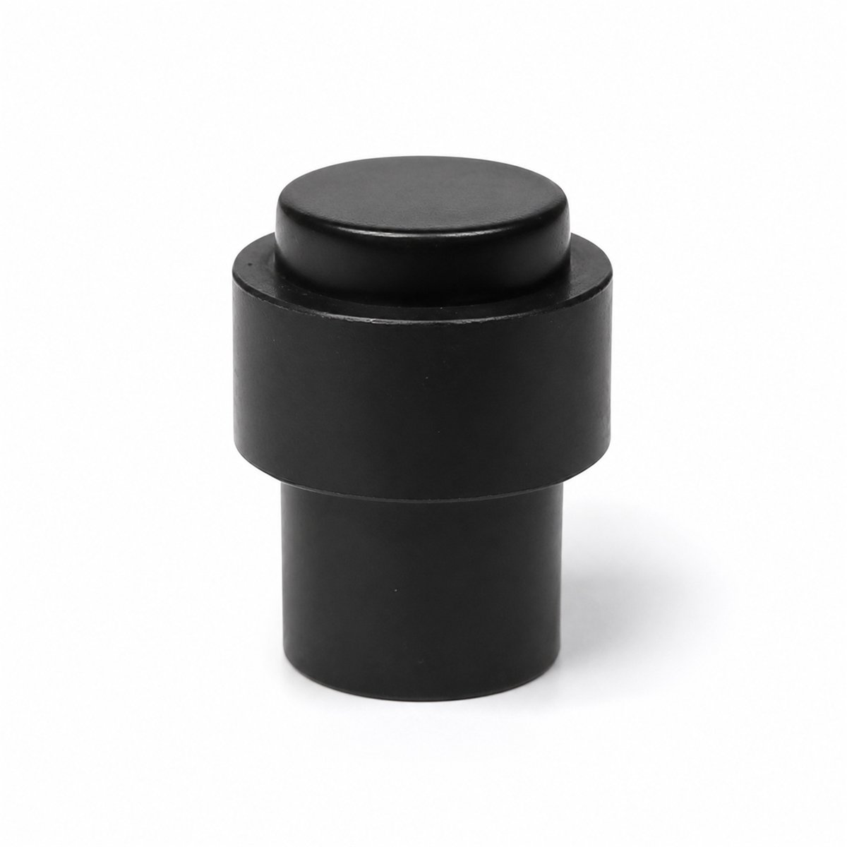 Vloermontage deurstopper zwart - 30 x 40 mm - Rubberen stootring