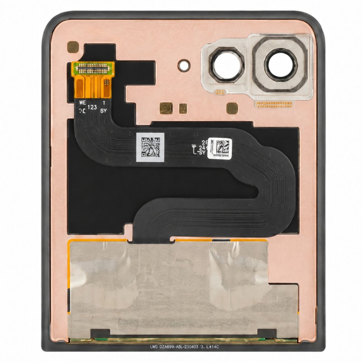 Motorola, LTPO AMOLED Extern Scherm voor Motorola Razr 70 Ultra Service Pack, Zwart
