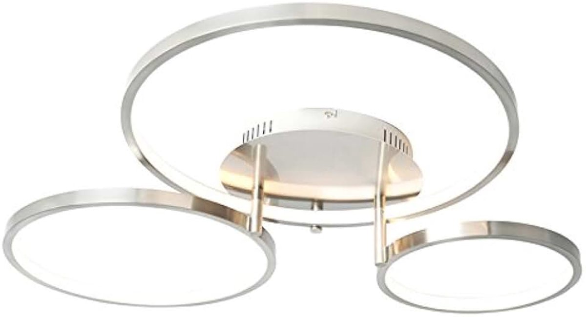 - Moderne plafondlamp Staal | Zilver incl. LED en dimmer- Rondas | Dimmer | Dimbaar | Woonkamer | Slaapkamer | Keuken - Aluminium Organisch - (niet vervangbare) led LED inbegrepen - Max. 1 x 30 Watt