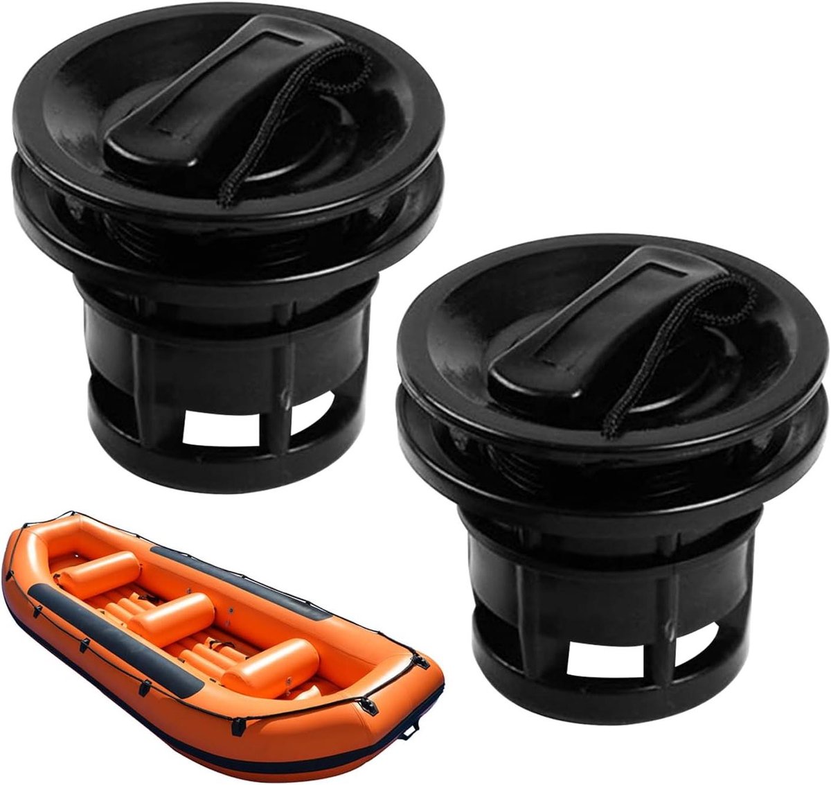 Luchtventiel Rubberboot - Ventiel Opblaasboot - Waterdicht Afsluiten - Dubbele Afdichtingstechnologie - 6.5 cm - Zwart