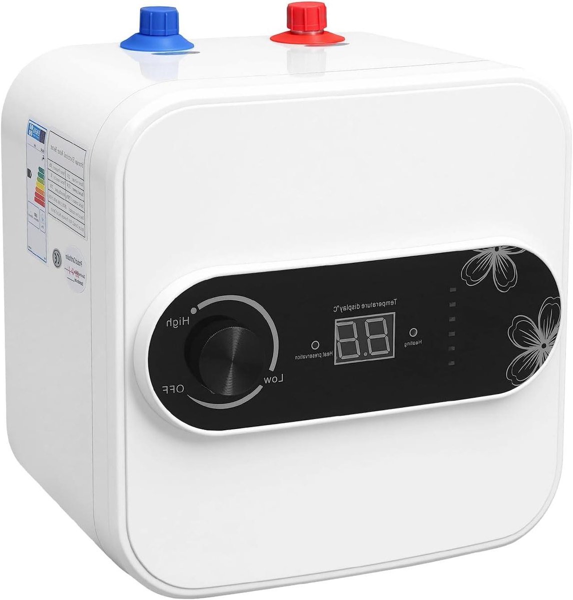Elektrische Boiler - Onderbouwapparaat Doorstromer - Direct Warm Water - Digitale Temperatuurregeling - 8 Liter Capaciteit - Wit
