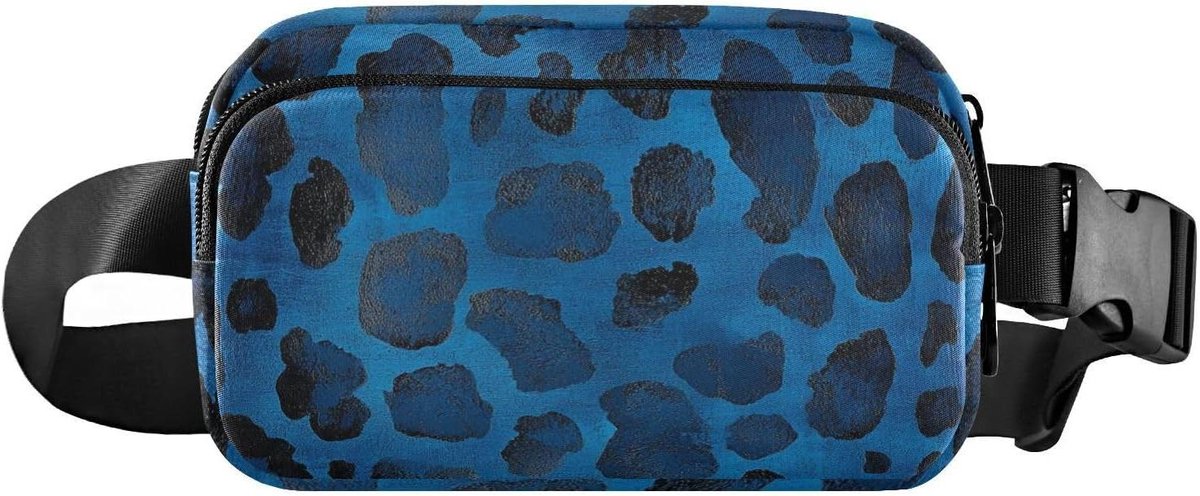 Crossbody Tas - Heuptas Buiktas - Dagelijks Gebruik - Waterafstotend Materiaal - 20 cm - Blauw Luipaardprint