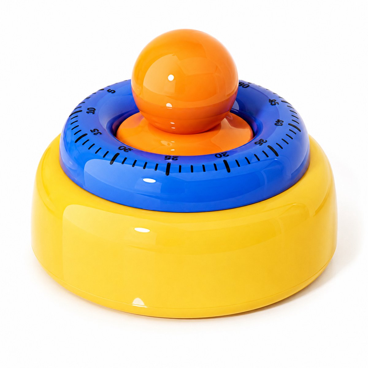 Bobypet - Mechanische Kookwekker - Magnetische Keukentimer met Draaiknop - Stil Aftellen Zonder Batterij - Voor Koken, Bakken en Studie - Geel