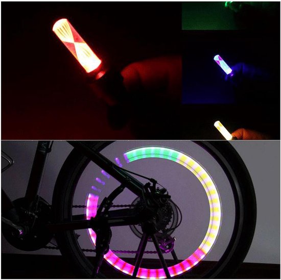 Fietswiel Verlichting - Fietslampjes Kleurrijk - Nachtelijk Fietsen - Automatische Sensor - Universeel - Meerkleurig — afbeelding 4