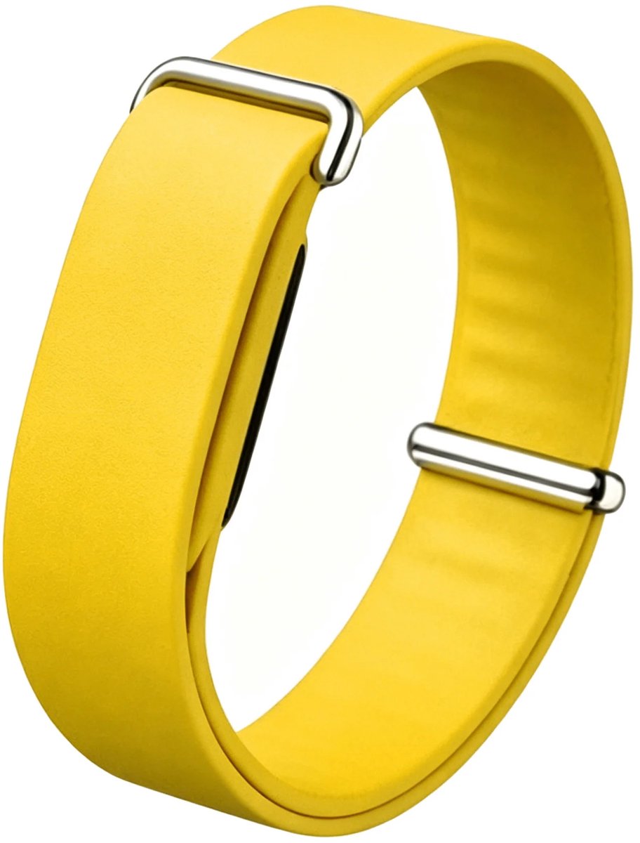 Strap-it Siliconen Plain bandje geschikt voor Fitbit Air - Geel