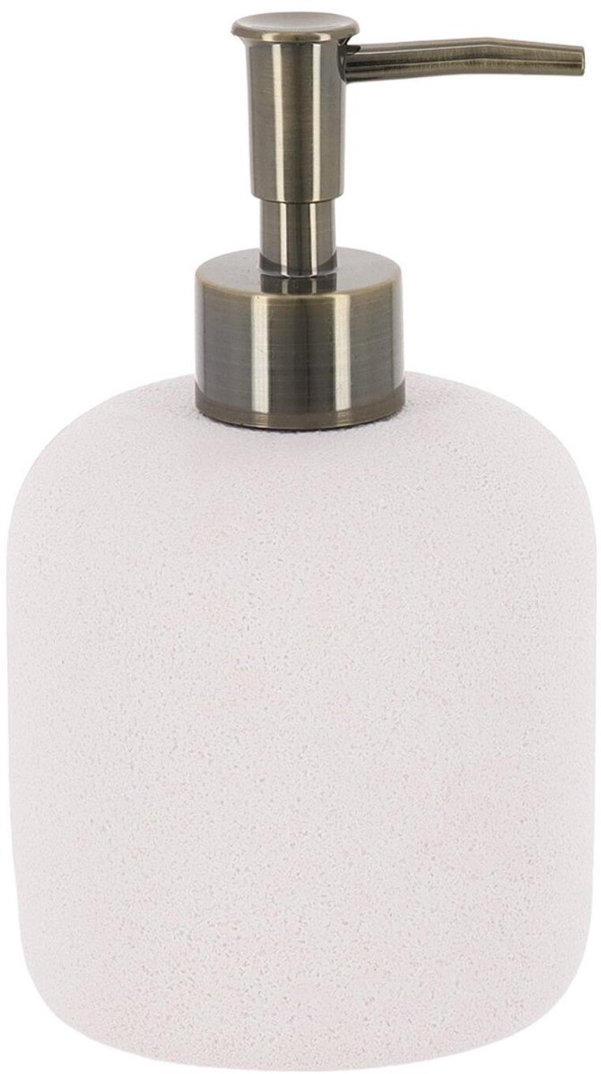 Tendance zeeppomp / zeepdispenser Como - ivoor wit - 400ml - rond - polyhars