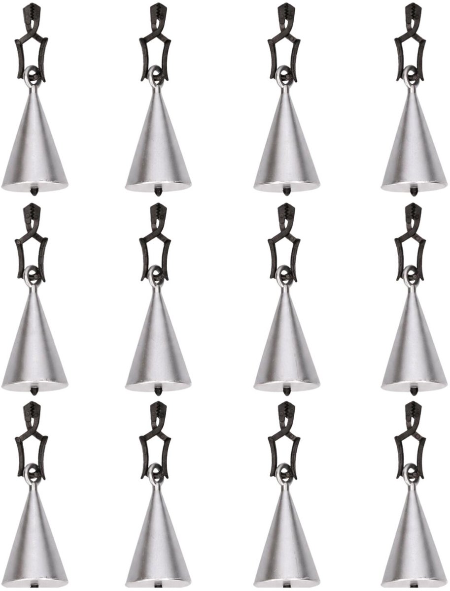 Home & Styling Tafelkleedgewichtjes kegels - 12x - zilver - 7 cm - tafellaken gewichtjes