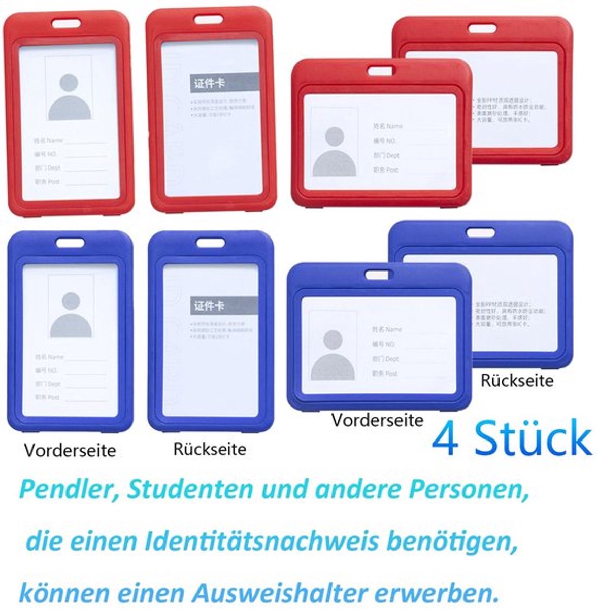 ID-kaarthouder duurzaam - ID-kaarthoes - multifunctioneel - RFID-blokker - lichtgewicht - geschikt voor kinderen