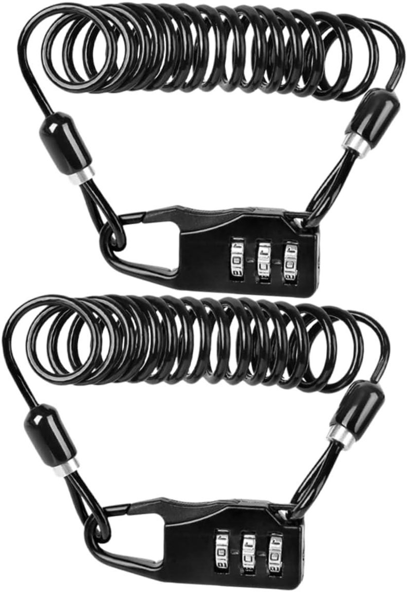 Fietsslot Kabelslot - Combinatieslot Fiets - Fiets Beveiligen - 3-Cijferige Combinatie - 5.5 cm - Zwart