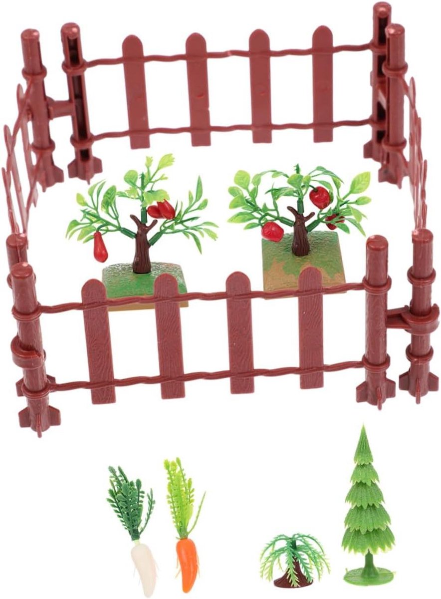 Miniatuur Hek Speelgoed - Boerderij Hek - Speelgoed Decoratie - Realistische Vorm - 9 x 9 x 4.5 cm