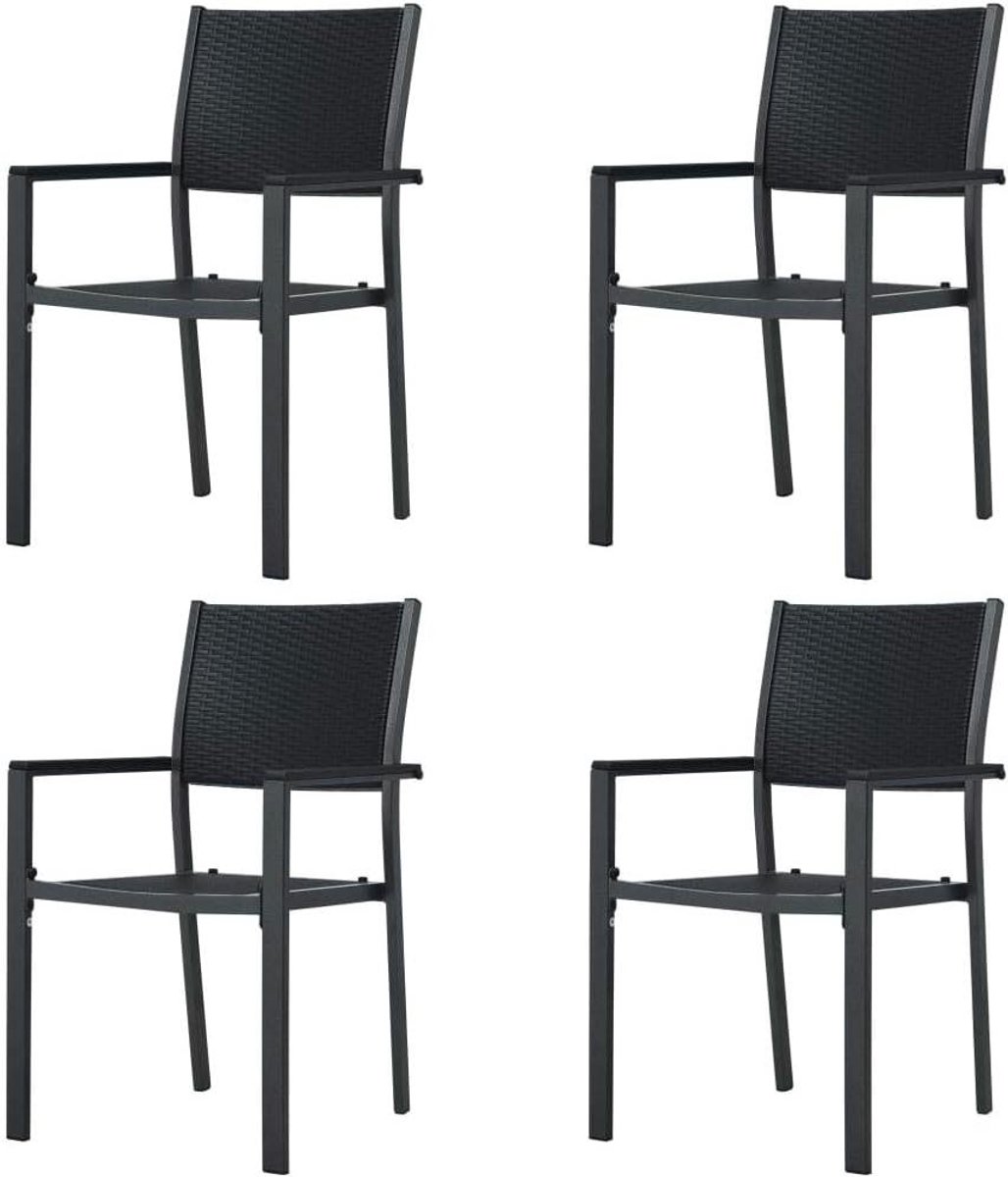 Tuinstoelen Set - Buitenstoelen Terras - Genieten van de Buitenlucht - Rotan-Look Kunststof - 4 stuks - Zwart