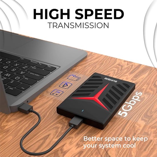 Externe harde schijf - Draagbare HDD - Gegevens opslaan - Plug-and-play functie - 500 GB - Zwart — afbeelding 3