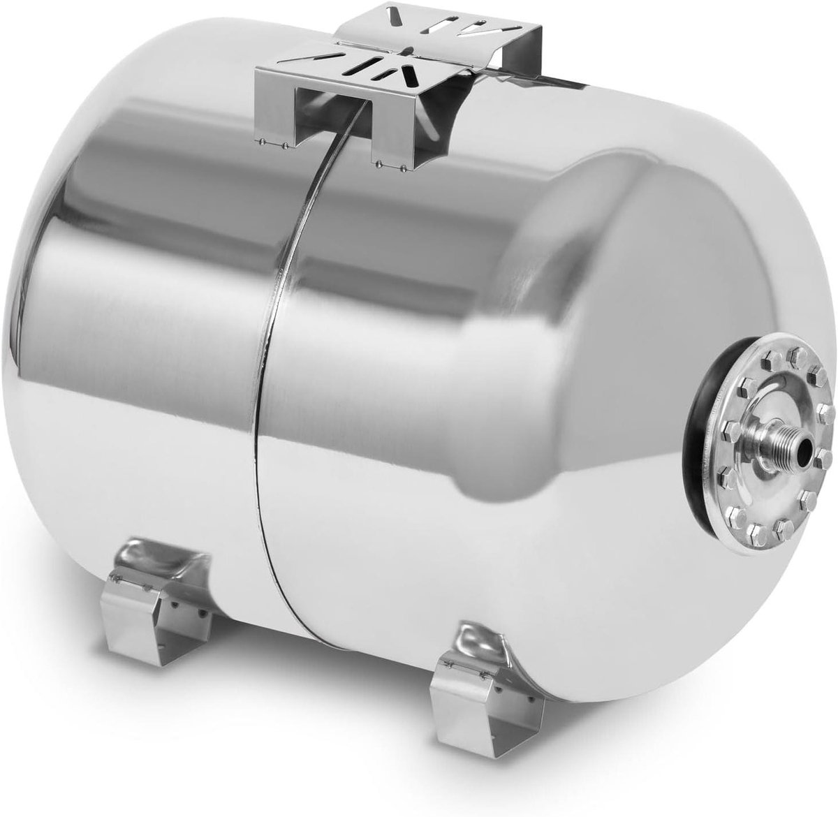 Expansievat 100L - Drukvat Tank - Huishoudelijke Waterwerken - Roestvrij Staal - 6 Bar - Zilver