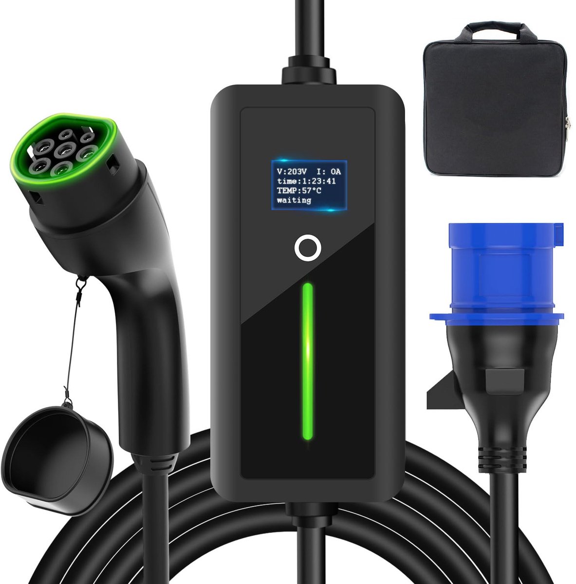 Mobiele oplader voor elektrische auto - 7 kW, 7,5 meter - CEE-stekker, IP67 waterdicht - Ideaal voor onderweg - SnelShoppen