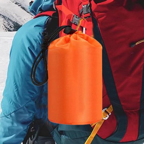 Nood Slaapzak - Survival Slaapzak - Kamperen en Wandelen - Draagbaar en Compact - 210 x 90 cm - Oranje — afbeelding 2