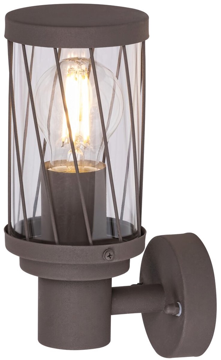 Rabalux Budapest - Wandlamp - buitenwandlamp, IP44, kleur bruin, E27-fitting, max. 40 W, 8888