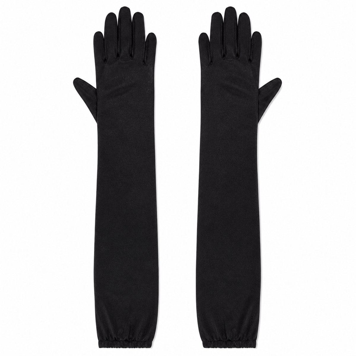 Zwarte Lange Handschoenen 52 cm - 1 Paar - Gala Handschoenen - Carnaval - Festival - Themafeest Accessoire