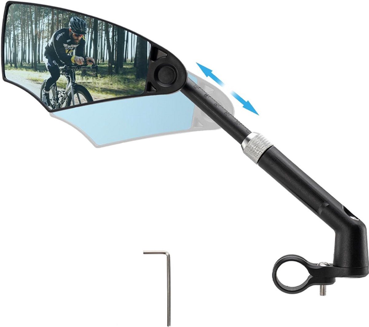 Fiets Achteruitkijkspiegel - Schaalbaar - Opvouwbaar - Verstelbaar in Meerdere Hoeken - Antireflecterende Lenzen - 1 Paar