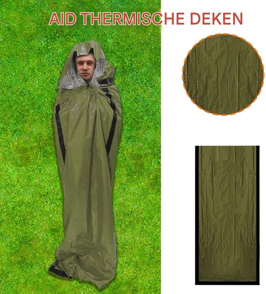 Wandelende Slaapzak - Nood Slaapzak - Buiten Kamperen - Waterdicht Winddicht - 266x91cm - Groen — afbeelding 4
