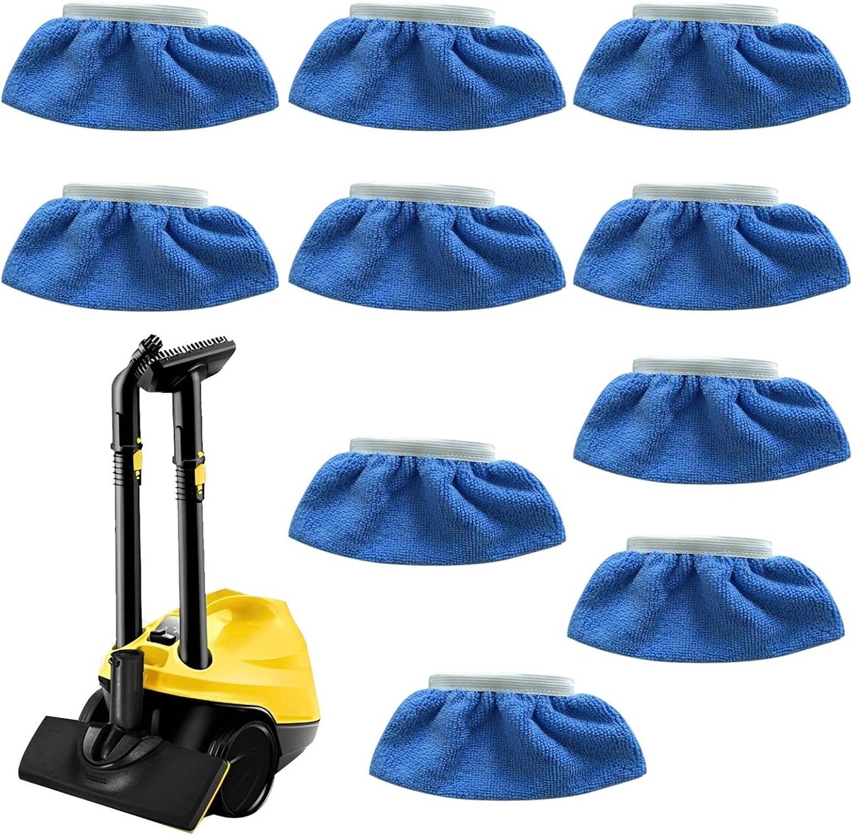 Reservehoezen Stoomreiniger - Microvezel Doeken - Vloeren Reinigen - Wasbaar En Herbruikbaar - 10 Stuks - Blauw