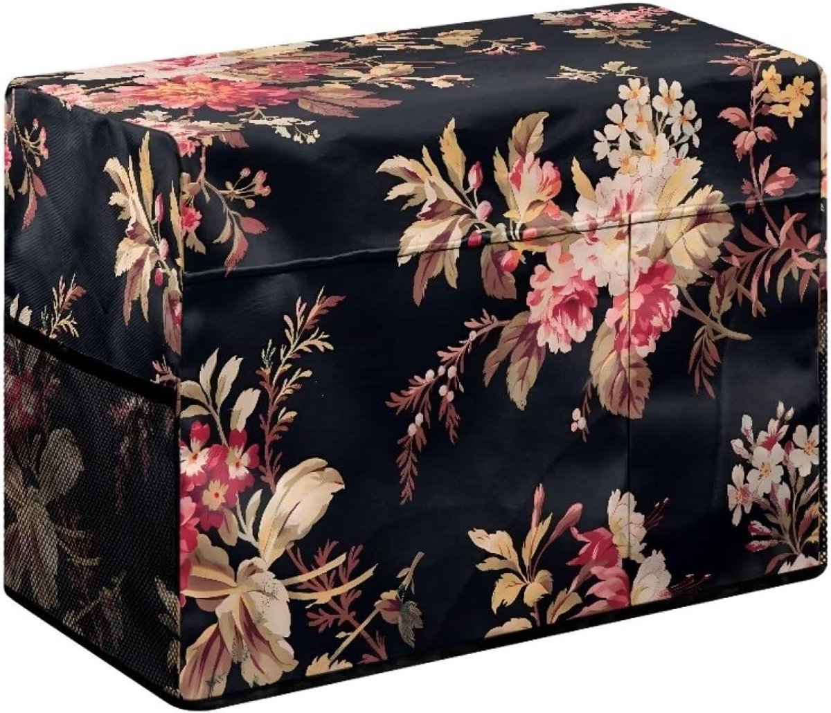 Naaimachinehoes - Stofkap Beschermhoes - Naaimachine Beschermen - Met Opbergzakken - 17.7 x 8.6 x 12.5 inch - Bloemen