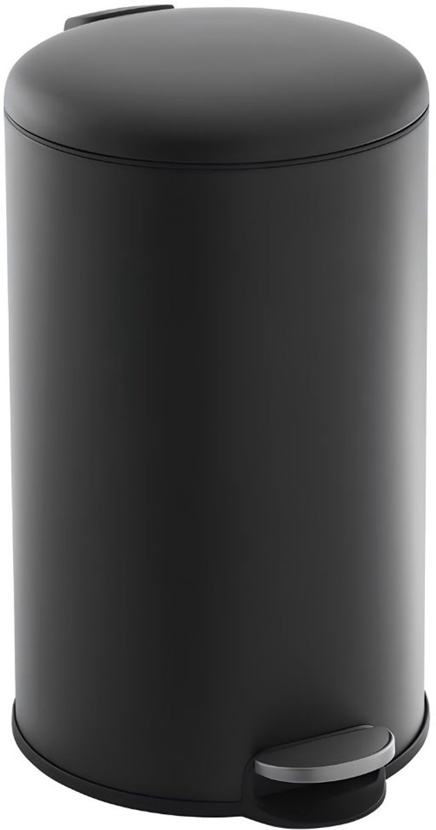VALI® Prullenbak 50 liter - Met Pedaal en Deksel voor De Badkamer - Vingerafdrukbestendig - Zwart - 36cm x 36cm x 60cm