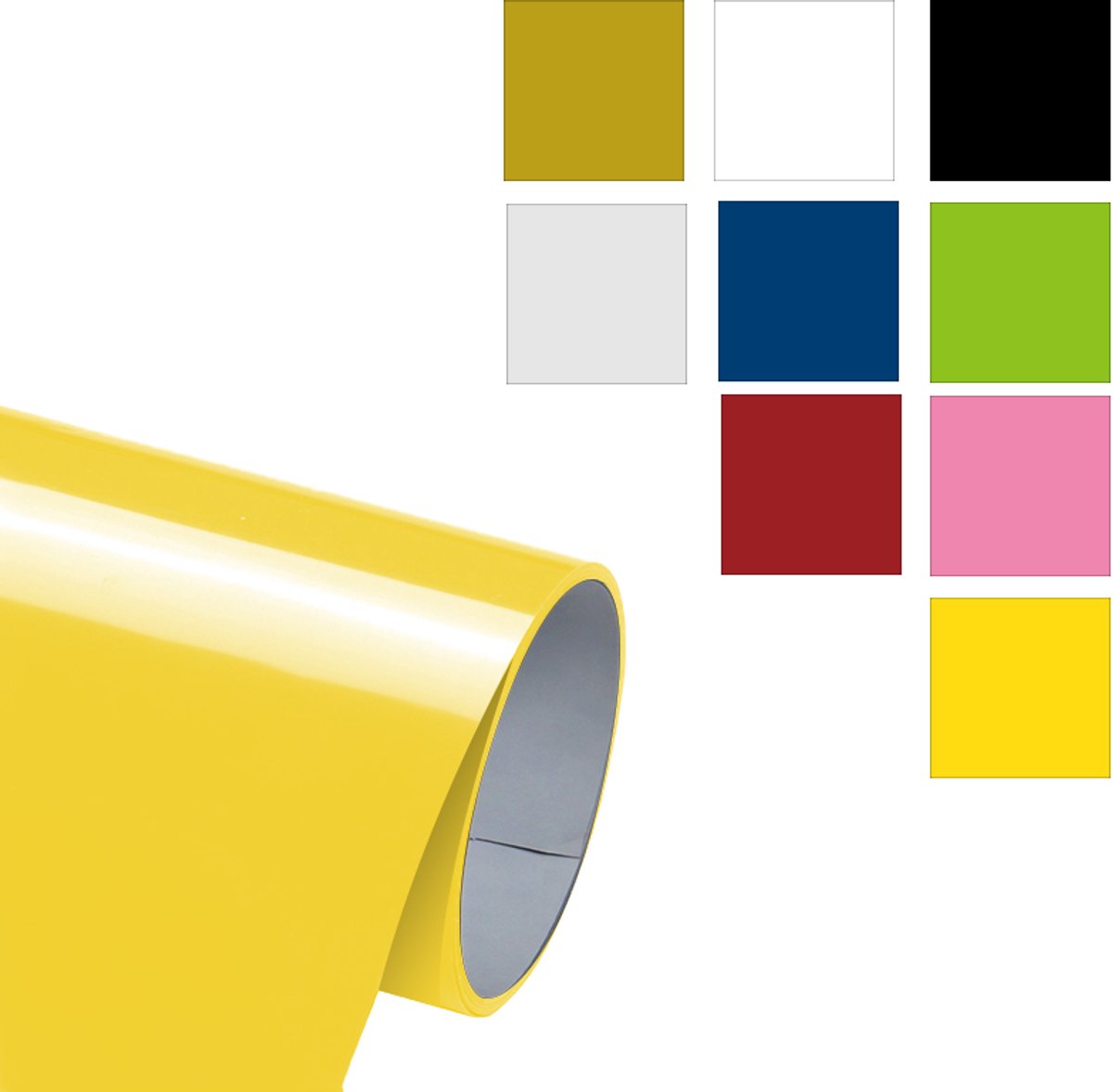 PU Heat Transfer Vinyl Rol - 12" x 6 ft - Voor DIY Kleding en T-Shirts - Stof - Geel