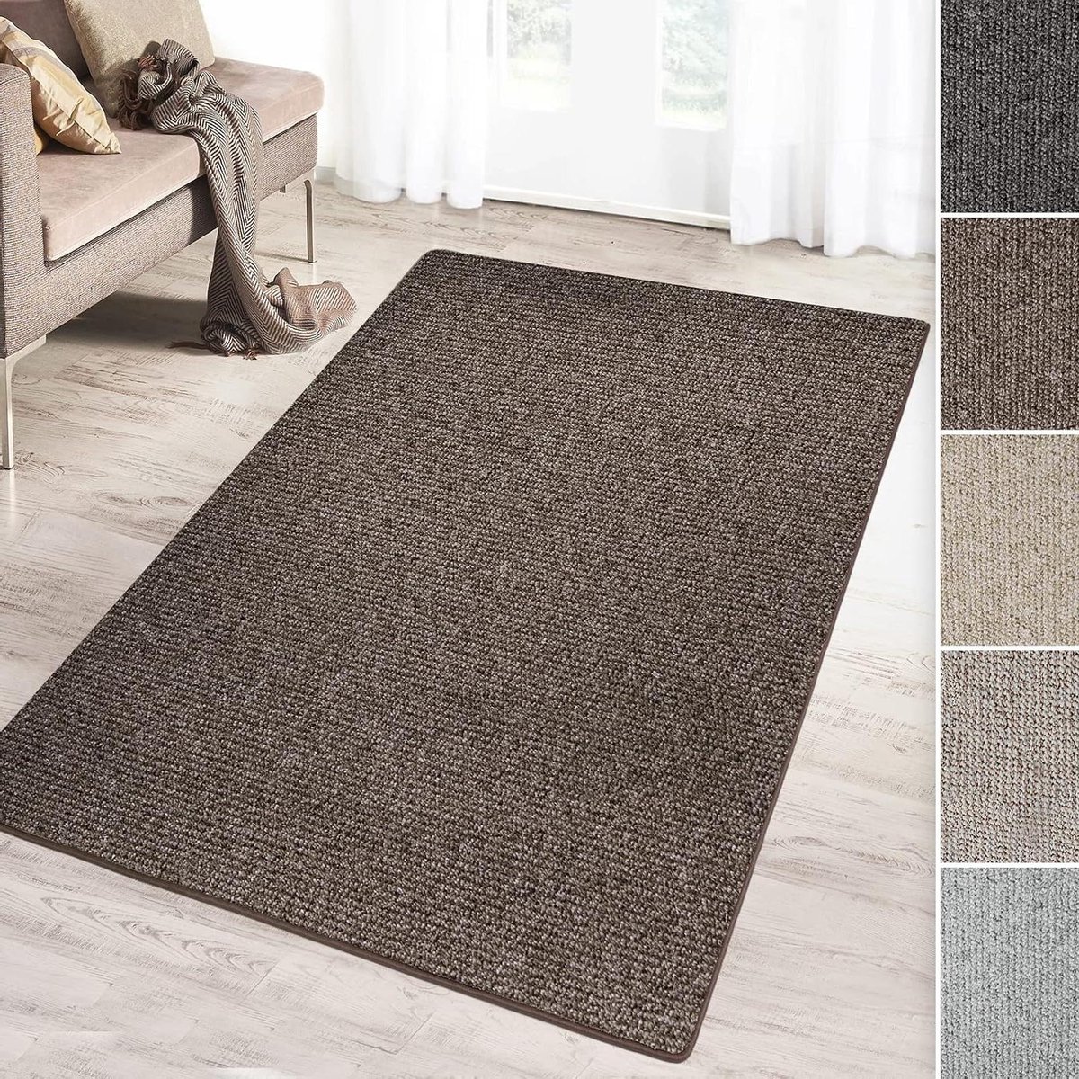 Laagpolig tapijt - Vloerkleed loper - Woonkamer inrichting - Op maat gemaakt - 80 x 100 cm - Bruin