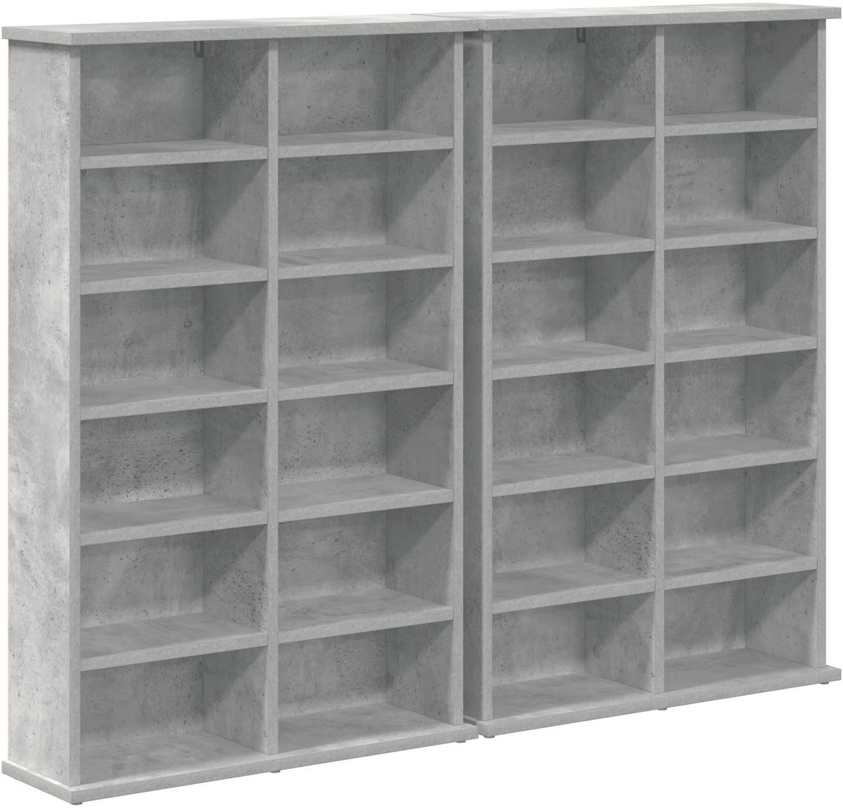 vidaXL - CD - Kast - 2 - st - Betongrijs - 60 - x - 17 - x - 92 - cm - Bewerkt - hout