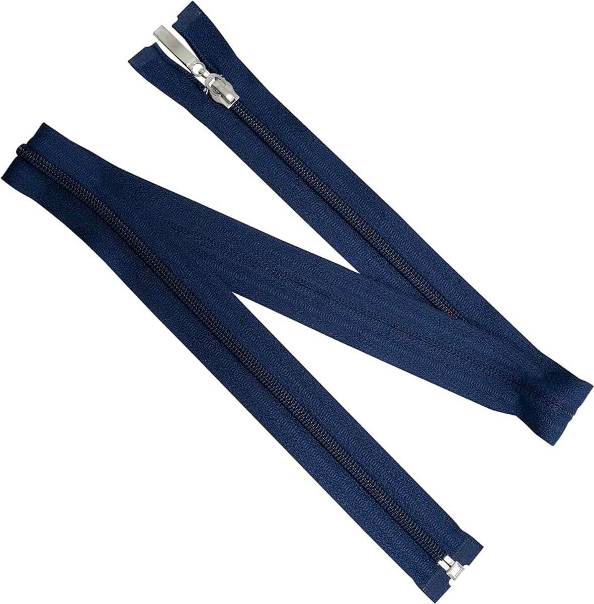 - Set van 6 spiraalritsen N°5 75 cm deelbaar met decoratieve trekker voor doe-het-zelf naaien kleding tassen hoezen | van metaal nylon polyester | kleur donkerblauw