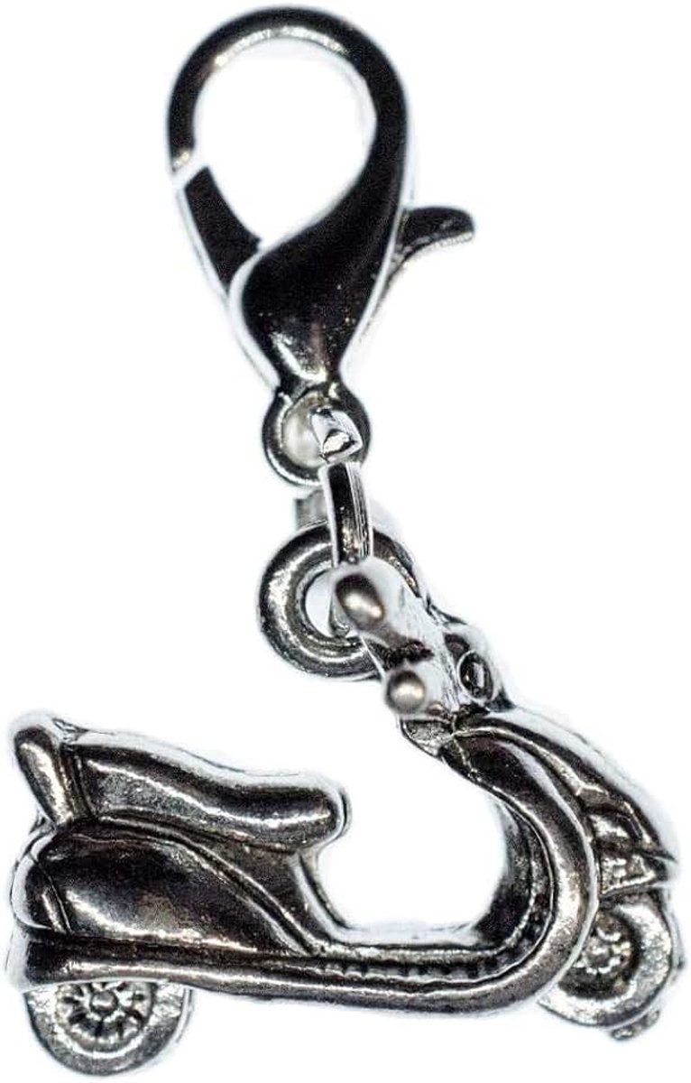 Bedels scooter - handgemaakte modesieraden I kettinghanger verzilverd - bedelhanger bedelarmband - hanger voor armband, 16 mm, Metaal Katoen, Geen edelsteen