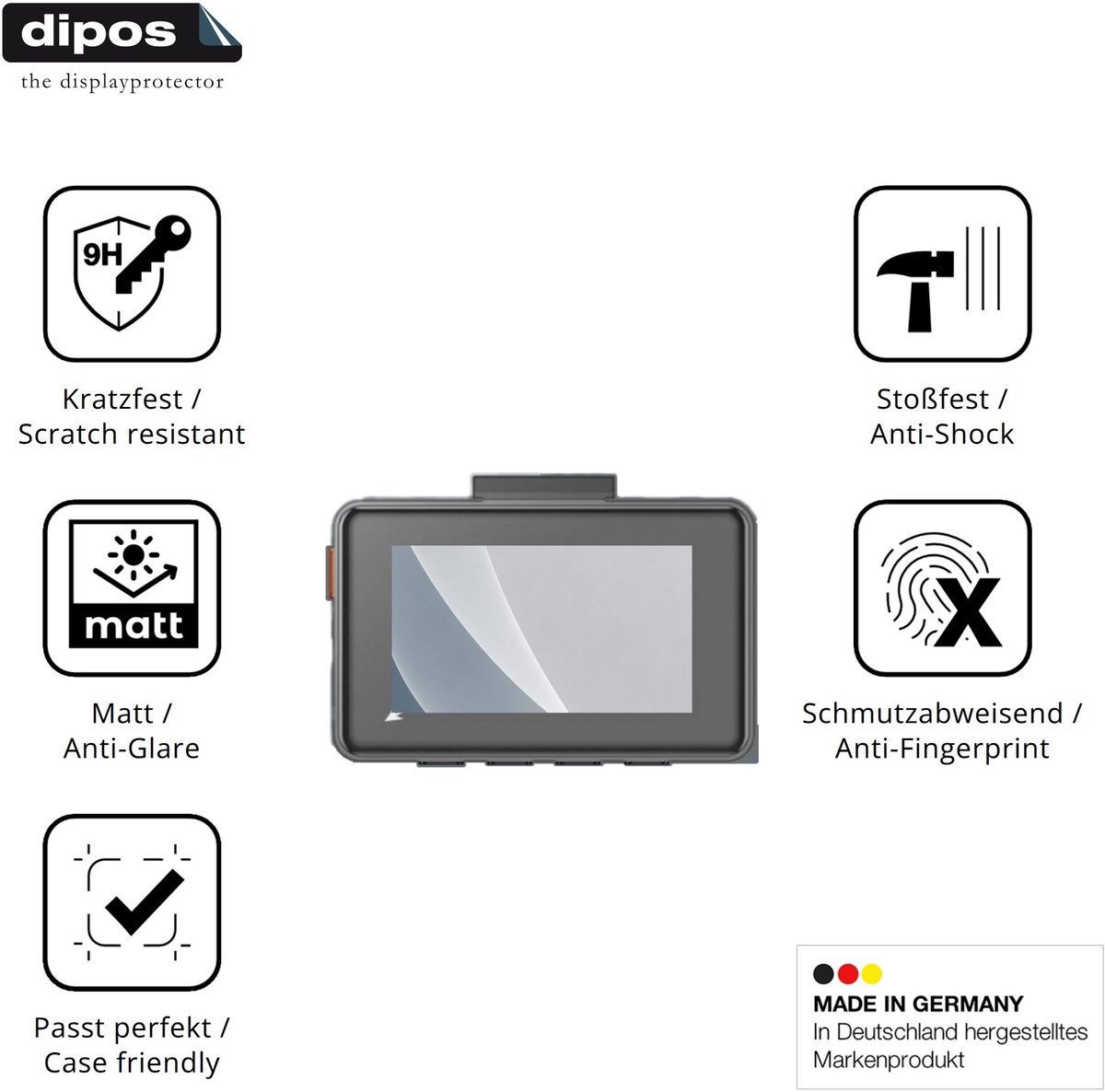 dipos – 2x Matte Pantserfolie geschikt voor Vantrue Element 2 | 9H Screenprotector