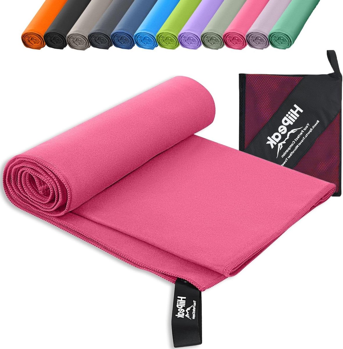Microvezel Handdoeken - Compacte Reisdoeken - Sport en Reizen - Zeer Absorberend Sneldrogend - 180x90 cm - Effengekleurd Roze