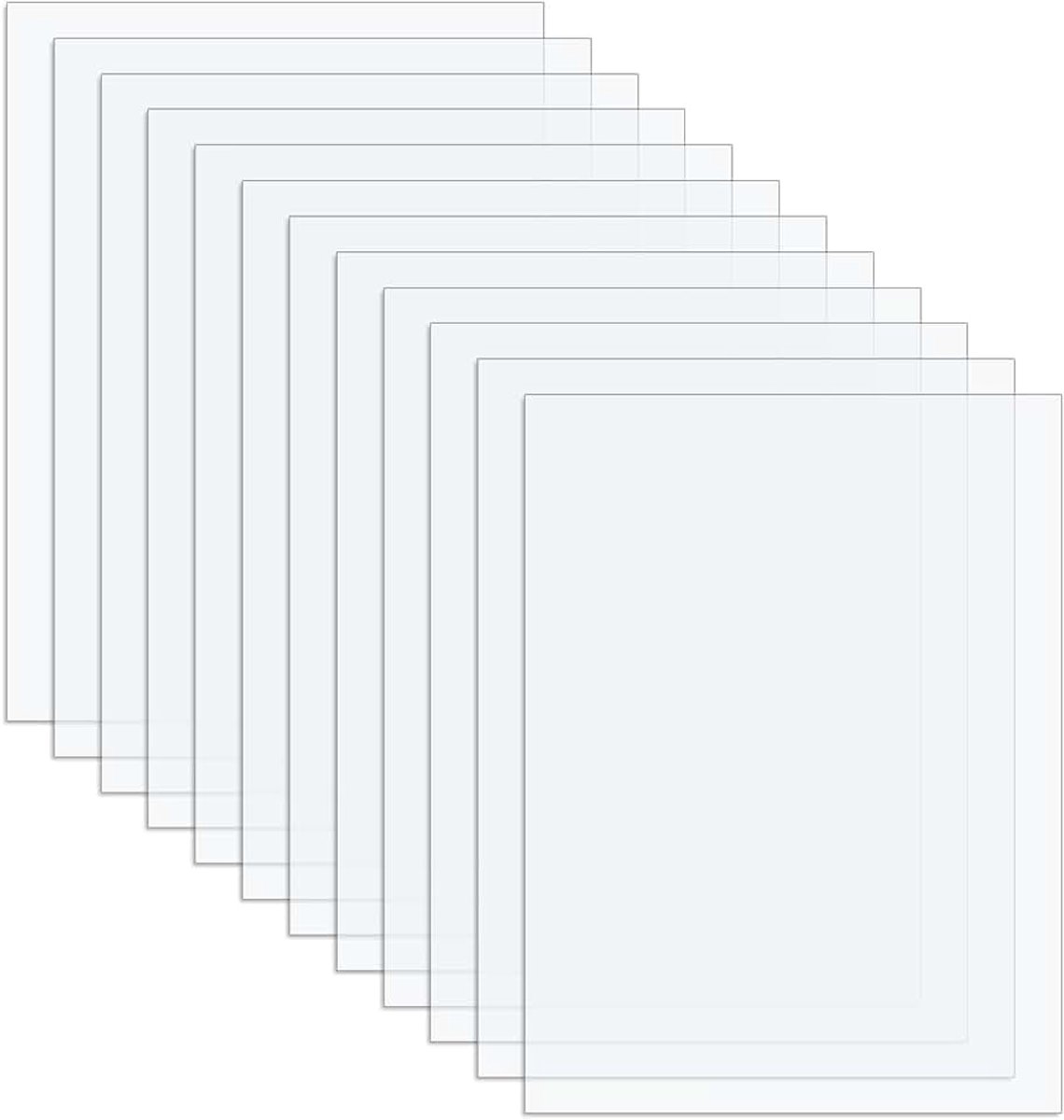 12 Stuks Acrylglas Platen A4, 29.7 X 21 cm Heldere Kunststof Acrylplaten | 1 mm Acrylplaten, Organisch Acrylglas voor Doe-Het-Zelf Schilderijen, Fotolijsten, Borden, Desktop Display Stands
