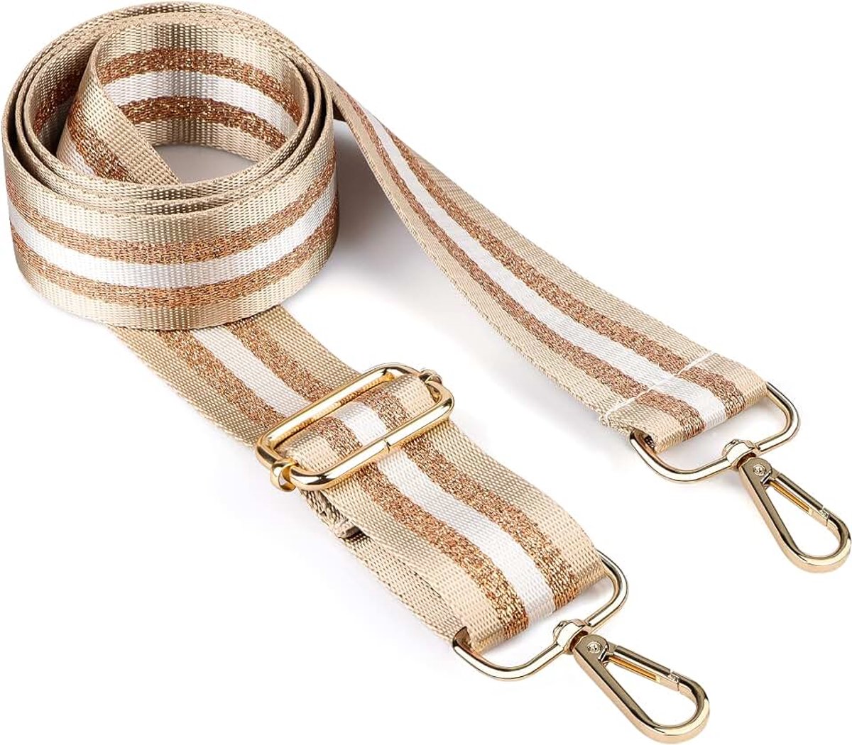 Schouderriem voor tassen, 3,8 cm brede schouderriem, in lengte verstelbaar, 70-129 cm, schouderriem voor schoudertas, draagtassen en handtassen, doe-het-zelf accessoires voor tas (kaki)