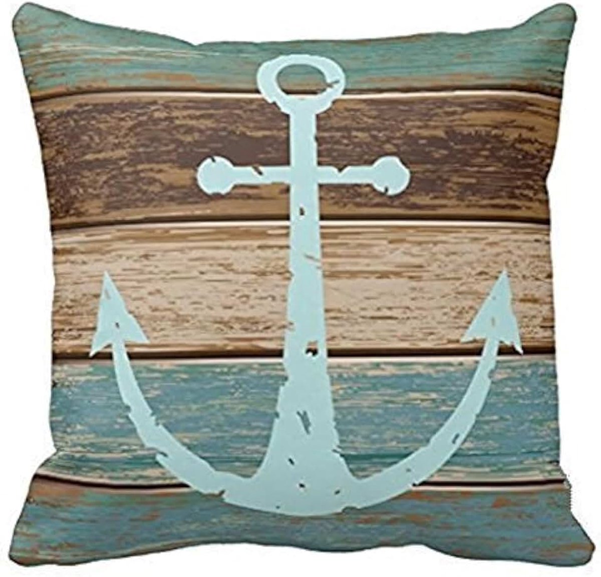 Kussensloop Decoratieve nautische anker verweerd hout Sofa sierkussensloop auto sierkussenslopen kussenslopen beddengoed & beddengoed hoofdkussen kussen 50 x 50 cm