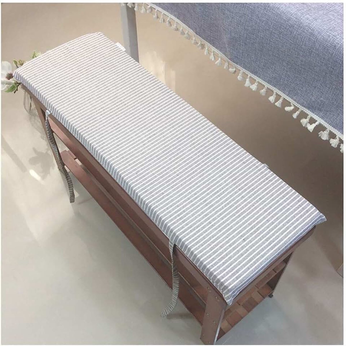 Bankkussen met stropdas, zachte ligstoel kussen bank schommel kussens, 2 zitplaatsen grote tuin zitkussen pad wasbaar 4cm Thick-Stripe B 200×40×2cm (79×15×0,8 inch)