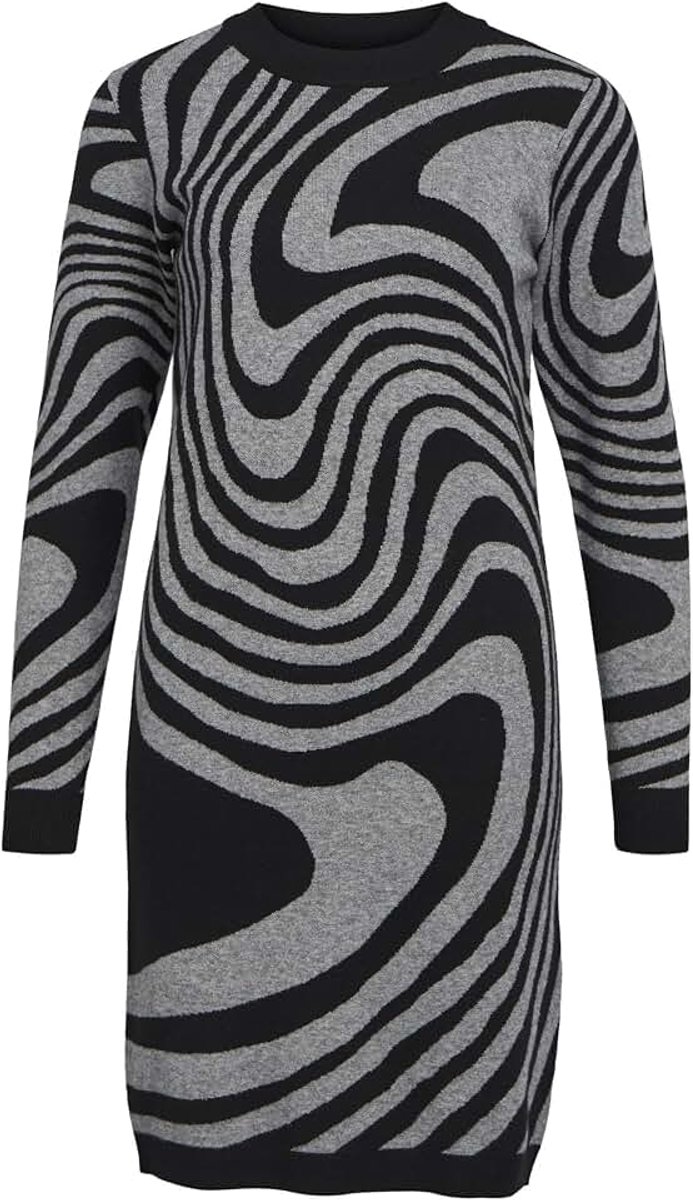 Objray L/S Knit Dress Aop Noos dames Gebreide jurk