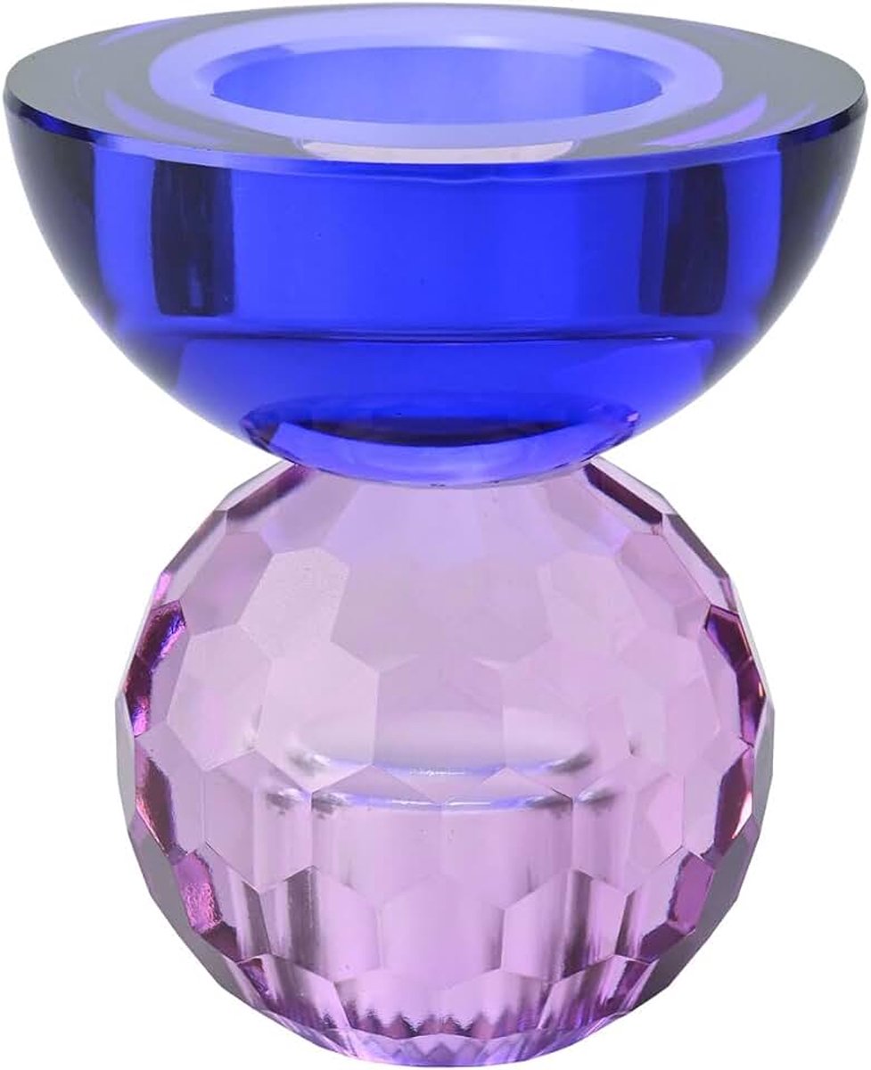 Company Sari, kristalglas, kandelaar/theelichthouder, bal/cabochon, lila/blauw, gs, 8 x 9 x 8 cm