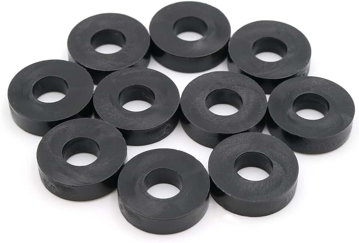 10 x afstandshulzen sluitringen L 4 mm x Ø 15/6 mm M6 rond HD-polyethyleen